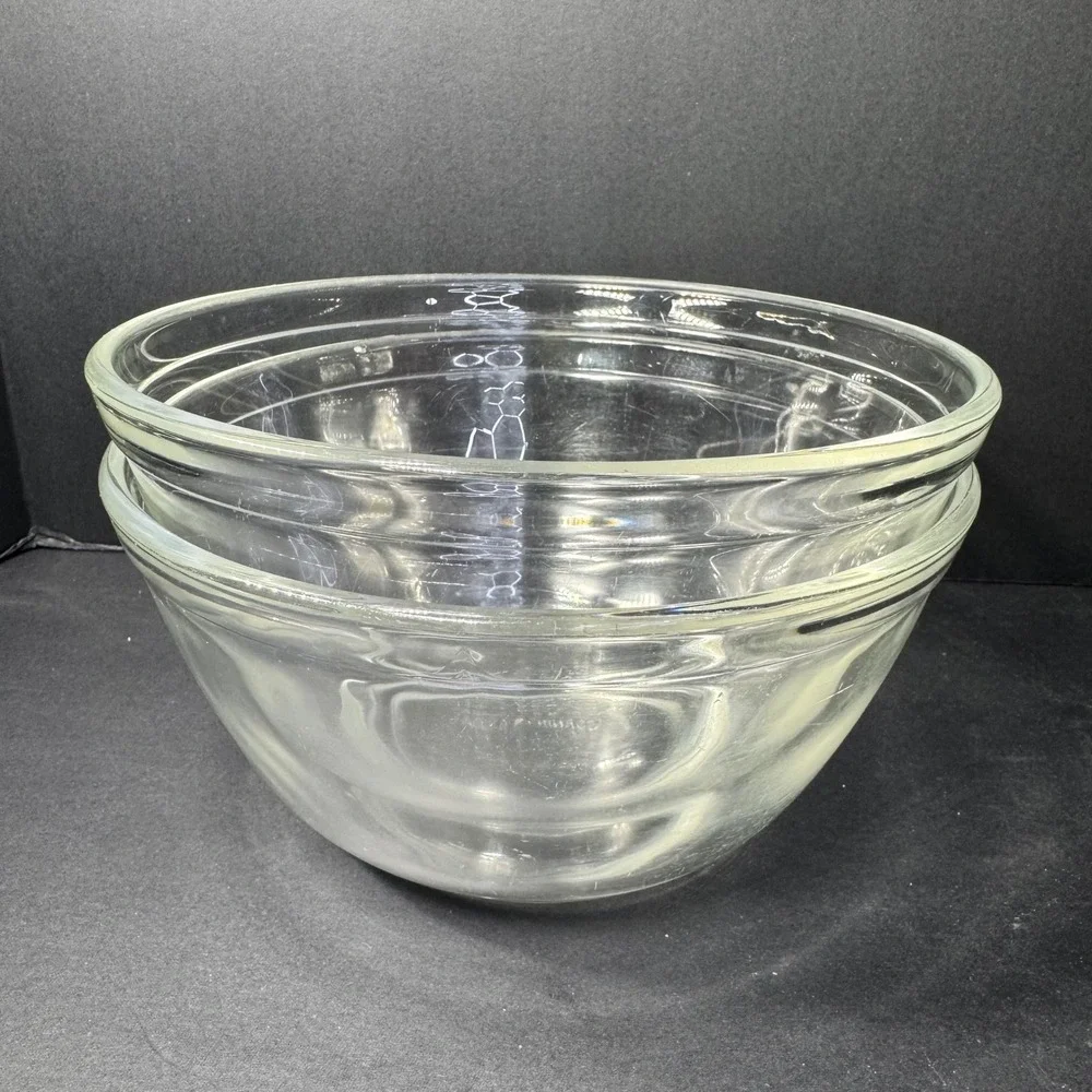 Pyrex 7402 Clear Glass Mixing Bowls Set of 2 1.5 Quart‎ 6 Cup Round Made in USA